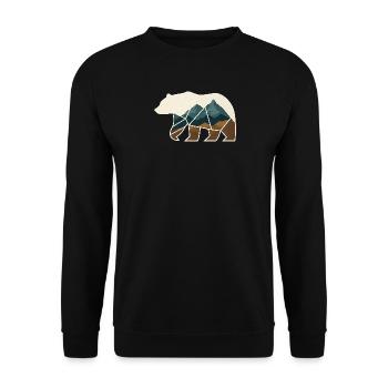Bear Design Geometric - Unisex Sweatshirt - black - Front - Alina (178cm) & Michal (187cm)