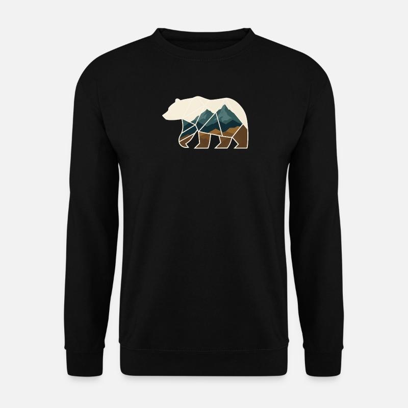 Bear Design Geometric - Unisex Sweatshirt - black