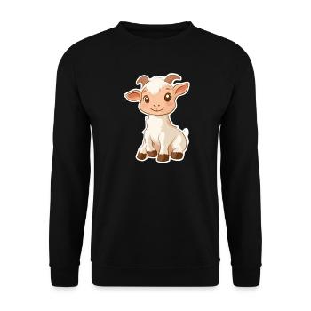 Chèvre - Sweat-shirt Unisexe - noir - Devant - Alina (178cm) & Michal (187cm)