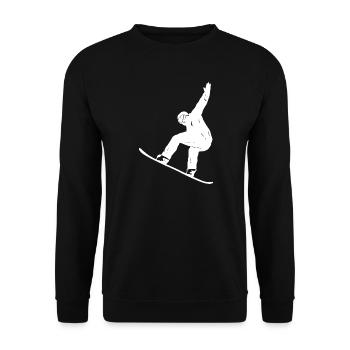 Minimalist Snowboard Silhouette Winter Sports - Unisex Sweatshirt - black - Front - Alina (178cm) & Michal (187cm)