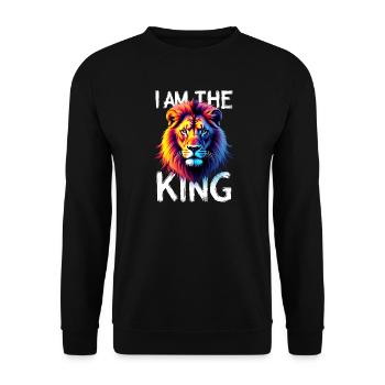 I am the King Lion - Unisex Sweatshirt - black - Front - Alina (178cm) & Michal (187cm)