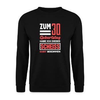 Funny 30th birthday gift - Unisex Sweatshirt - black - Front - Alina (178cm) & Michal (187cm)