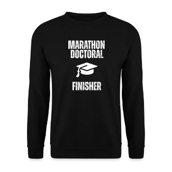 Marathon-Doktor Finisher - Unisex Pullover - Schwarz - Vorne - Alina (178cm) & Michal (187cm)