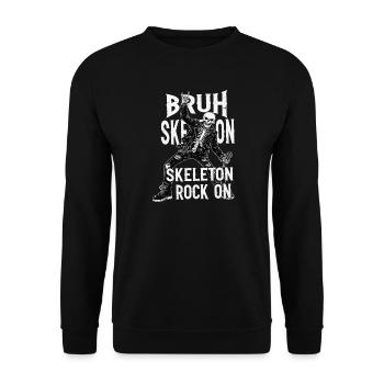 Skelett Rock Leder Punk - Unisex Pullover - Schwarz - Vorne - Alina (178cm) & Michal (187cm)