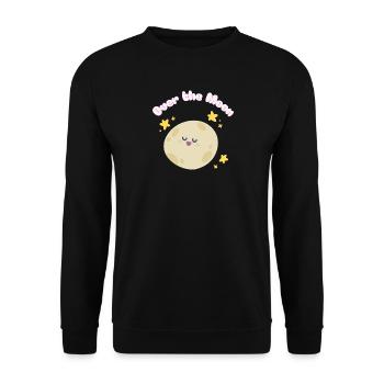 Over_the_Moon Phrases Slang Idiom funny cutedesign - Unisex Sweatshirt - black - Front - Alina (178cm) & Michal (187cm)