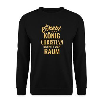 Idée cadeau chrétien Roi d’anniversaire drôle - Sweat-shirt Unisexe - noir - Devant - Alina (178cm) & Michal (187cm)