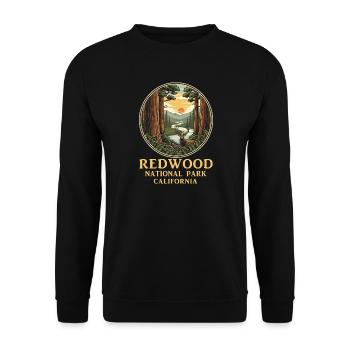 Redwood National Park T-Shirt Kalifornien Natur - Unisex Pullover - Schwarz - Vorne - Alina (178cm) & Michal (187cm)