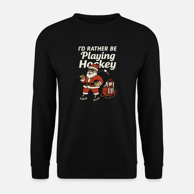 Lustiges Eishockey TShirt Weihnachtsgeschenk - Unisex Sweatshirt - black