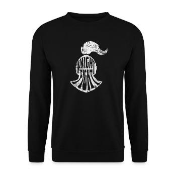 Ritter Ritterhelm  - Unisex Pullover - Schwarz - Vorne - Alina (178cm) & Michal (187cm)