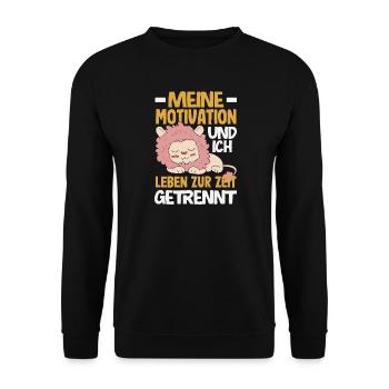 Meine Motivation und Ich - zur zeit getrennt - Unisex Pullover - Schwarz - Vorne - Alina (178cm) & Michal (187cm)