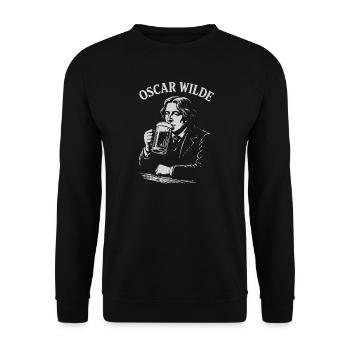 Viktorianisches Witz-Bier-Porträt - Unisex Pullover - Schwarz - Vorne - Alina (178cm) & Michal (187cm)