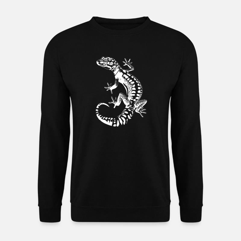 Gecko Silhouette Leopardgecko - Unisex Pullover - Schwarz