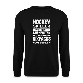 Funny Hockey Hockey Player Gift - Unisex Sweatshirt - black - Front - Alina (178cm) & Michal (187cm)