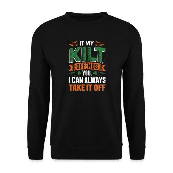Wenn Mein Kilt Stört, Kann Ich Ihn Ausziehen - Unisex Pullover - Schwarz - Vorne - Alina (178cm) & Michal (187cm)