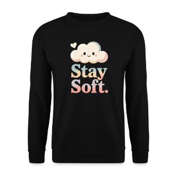 Stay Soft – Vintage Cloud - Unisex Sweatshirt - black - Front - Alina (178cm) & Michal (187cm)