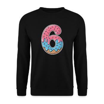 Fête d’anniversaire de la glace numéro 6 des vermicelles - Sweat-shirt Unisexe - noir - Devant - Alina (178cm) & Michal (187cm)