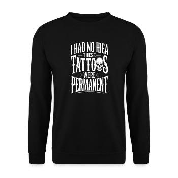 Tatouages permanents : Joueur de Jeu - Sweat-shirt Unisexe - noir - Devant - Alina (178cm) & Michal (187cm)