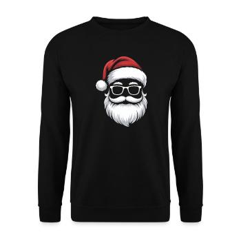 Le Père Noël avec des lunettes à moustache - Sweat-shirt Unisexe - noir - Devant - Alina (178cm) & Michal (187cm)