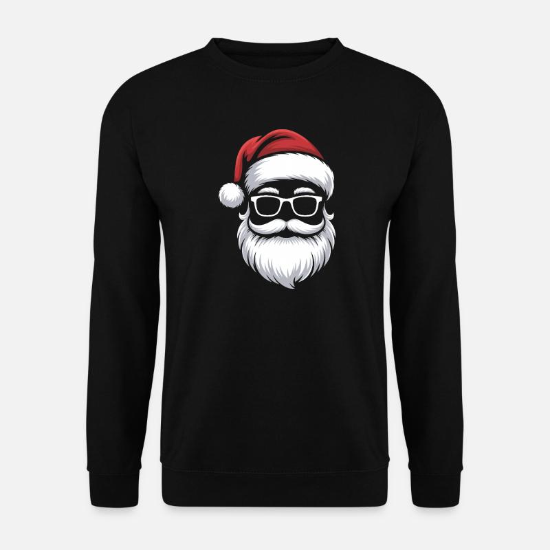 Santa Claus with mustache glasses - Unisex Sweatshirt - black