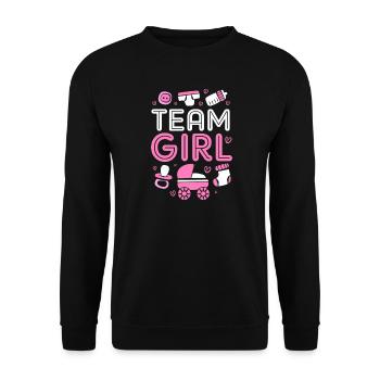 Gender Reveal Team Girl - Unisex Sweatshirt - black - Front - Alina (178cm) & Michal (187cm)