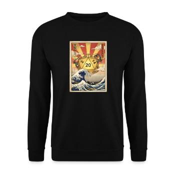 Natural 20 D20 Dragon Wave Japan Fantasy - Sweat-shirt Unisexe - noir - Devant - Alina (178cm) & Michal (187cm)