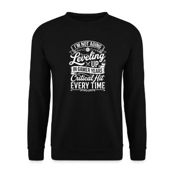 Level Up Gaming Lebensjahre Shirt - Unisex Pullover - Schwarz - Vorne - Alina (178cm) & Michal (187cm)