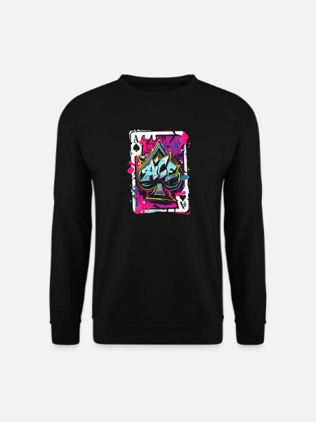 Pik-Ass-Karte - Unisex Pullover - Schwarz