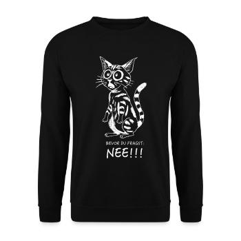 Bevor Du fragst... - Unisex Pullover - Schwarz - Vorne - Alina (178cm) & Michal (187cm)