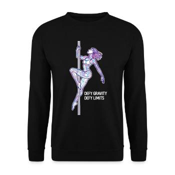 Pole Dance Line Art – Strong Woman Gift - Unisex Sweatshirt - black - Front - Alina (178cm) & Michal (187cm)