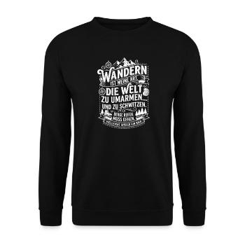 Hiking is my way of embracing the world - Unisex Sweatshirt - black - Front - Alina (178cm) & Michal (187cm)
