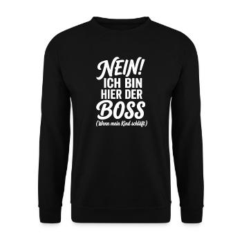 Nein! Ich Bin Hier Der Chef - Unisex Pullover - Schwarz - Vorne - Alina (178cm) & Michal (187cm)