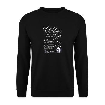 Les enfants sont un verset biblique offert - Sweat-shirt Unisexe - noir - Devant - Alina (178cm) & Michal (187cm)