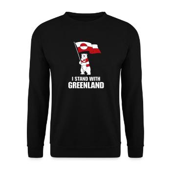 Soutien Groenland: Ours et Drapeau - Sweat-shirt Unisexe - noir - Devant - Alina (178cm) & Michal (187cm)