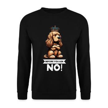 Before You Ask Cocker Spaniel Cockerhund - Unisex Sweatshirt - black - Front - Alina (178cm) & Michal (187cm)