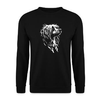 Chinese Crested Dog Silhouette Hunde Wilsigns - Unisex Pullover - Schwarz - Vorne - Alina (178cm) & Michal (187cm)