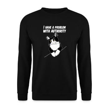 Le chat défie l’autorité - Sweat-shirt Unisexe - noir - Devant - Alina (178cm) & Michal (187cm)