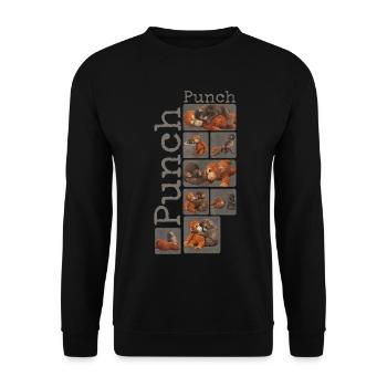 Cute Baby Monkey Gives Fist Punch Monkey Punch - Unisex Sweatshirt - black - Front - Alina (178cm) & Michal (187cm)