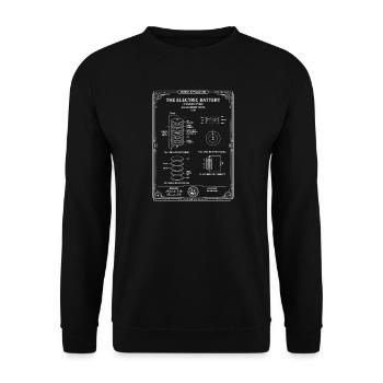Diagramm der elektrischen Batterie - Unisex Pullover - Schwarz - Vorne - Alina (178cm) & Michal (187cm)
