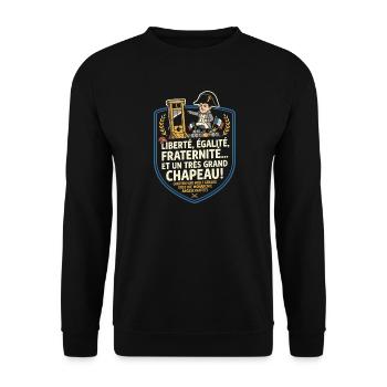 Französische Revolution Humor Spruch - Unisex Pullover - Schwarz - Vorne - Alina (178cm) & Michal (187cm)