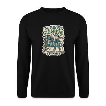Ghost Cleaner Ghost Hunter Humor - Unisex Sweatshirt - black - Front - Alina (178cm) & Michal (187cm)
