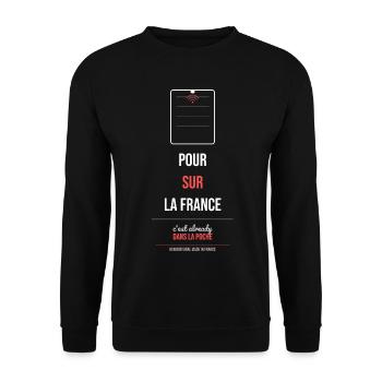 Pour Sur La France Humour Viral Made France - Sweat-shirt Unisexe - noir - Devant - Alina (178cm) & Michal (187cm)