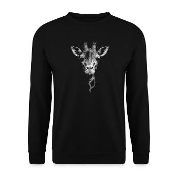 Giraffe - Unisex Pullover - Schwarz - Vorne - Alina (178cm) & Michal (187cm)
