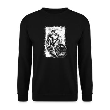 BMX VTT Descente Grunge Silhouette Grunge - Sweat-shirt Unisexe - noir - Devant - Alina (178cm) & Michal (187cm)