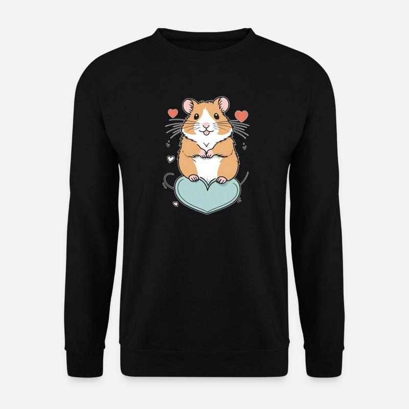 Hamster mit Herz - Unisex Pullover - Schwarz