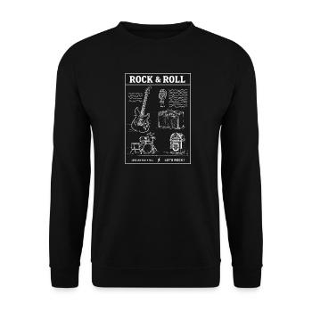 Rock-and-Roll-Jam-Szene - Unisex Pullover - Schwarz - Vorne - Alina (178cm) & Michal (187cm)