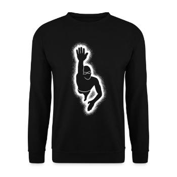 Schwimmen Schwimm Herren Jungen Schwimmer - Unisex Pullover - Schwarz - Vorne - Alina (178cm) & Michal (187cm)