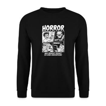 Horror VHS Kult Paradies Design - Unisex Pullover - Schwarz - Vorne - Alina (178cm) & Michal (187cm)