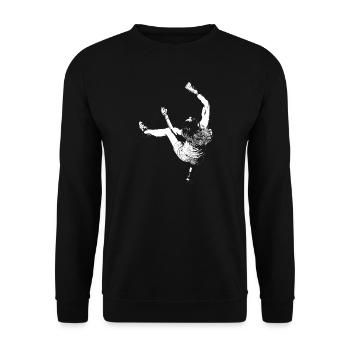Kletternmotiv für dunkle Produkte - Unisex Pullover - Schwarz - Vorne - Alina (178cm) & Michal (187cm)