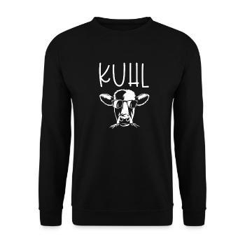 Kuhl Kuh Bauer Landwirtschaft - Unisex Pullover - Schwarz - Vorne - Alina (178cm) & Michal (187cm)