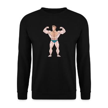 Conception de la géométrie de l’entraînement musculaire - Sweat-shirt Unisexe - noir - Devant - Alina (178cm) & Michal (187cm)
